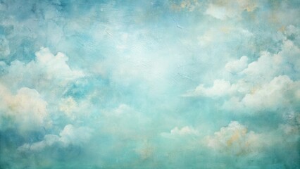 Wall Mural - serene sky canvas a dreamlike teal and white cloud background perfect for design projects