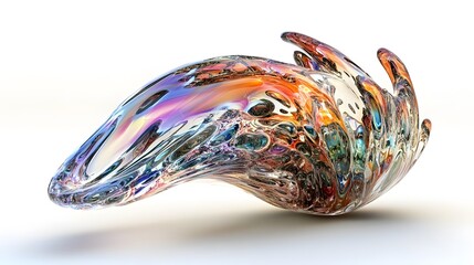 Wall Mural - Abstract Glass Sculpture Fluid Form Design