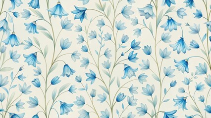 Wall Mural - Delicate Bluebell Floral Pattern A Seamless Design for Textile and Wallpaper Applications