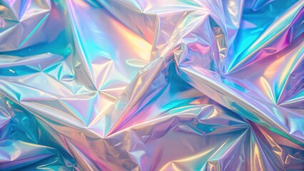 Wall Mural - dreamlike iridescent fabric folds create a captivating visual texture, showcasing a spectrum of past