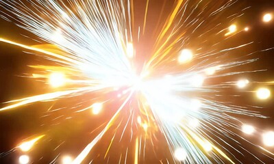 Wall Mural - Golden light streaks, cosmic explosion, abstract background, energy burst