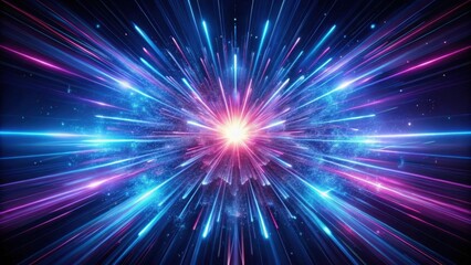 Wall Mural - abstract burst of light energy radiating from a central core, showing dynamic streaks and glowing pa