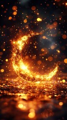 Wall Mural - Luminous Crescent Moon: A Glowing Celestial Symbol