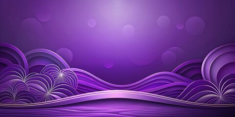 Wall Mural - abstract purple layered landscape with smooth curves and bokeh effects, ideal for decorative backgro