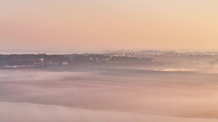 Wall Mural - fog over the river