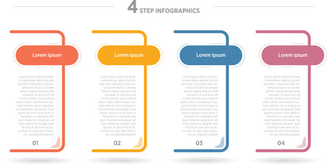 Wall Mural - Colorful Modern Timeline infographic template. 4 Step timeline journey, calendar Flat simple infographics design template. presentation graph. Business concept with 4 options, vector illustration.