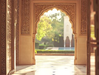 Wall Mural - Ornate Archway Leads To Serene Garden Oasis