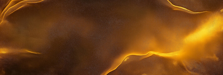 Poster - Golden particles flowing and glittering, creating abstract background