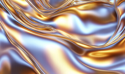 Leinwandbilder - Luxurious metallic fabric flowing with elegance and shine