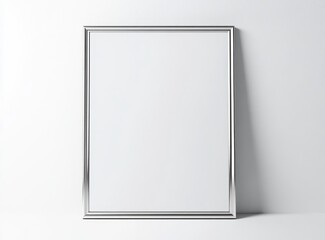 Poster - Silver frame mockup on white background.