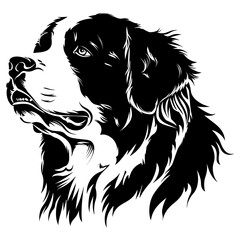 Wall Mural - animal, animal art, art, background, black, black and white, bw, canine, clip, collection, design, dog, dog illustration, drawing, elegant, fish, flats, graphic, graphic design, head, human, illustrat