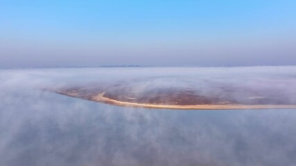 Wall Mural - fog over the river