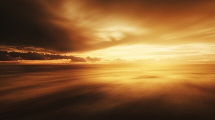 Wall Mural - Golden Hour Seascape: A Dramatic Sunset over a Calm Ocean