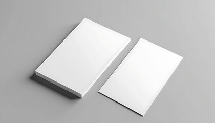 Wall Mural - Two vertical postcard mockup blank paper template. White empty card for design in 3D rendering