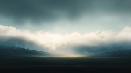 Wall Mural - Misty Mountain Meadow Sunrise