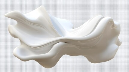 Abstract White Fluid Form Sculpting Design
