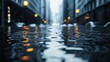 © sup - Rainy Cityscape: Urban Flood Reflections