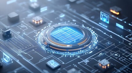 Leinwandbilder - Dynamic centralized grid hub integrating solar wind and hydro power sources for optimal power distribution and efficient energy transfer to major consumer areas