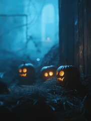 Sticker - Pumpkins on Hay Stack