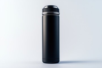 Wall Mural - Black Thermos Bottle on White Surface