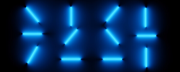 Wall Mural - futuristic glowing blue geometric pattern