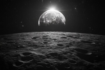 Wall Mural - moon surface view