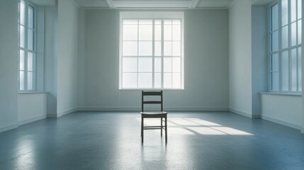 Poster - Chair in Empty Room with Window