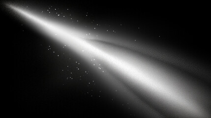 Leinwandbilder - Abstract black and white gradient background with a central light beam, featuring floating dust particles, light spot effects, and cool black and gray tones in a minimalist and artistic design, perfec