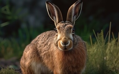 a curious hare gazing at the camera