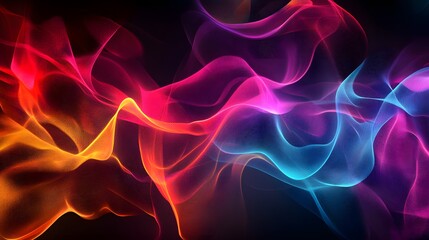 Wall Mural - abstract colorful waves flowing dynamically