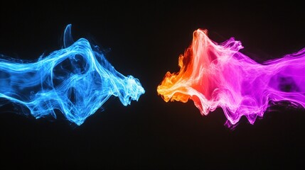 Wall Mural - Abstract Blue and Magenta Fire