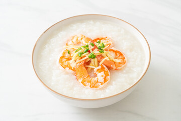 Wall Mural - Congee with shrimps and fresh ginger