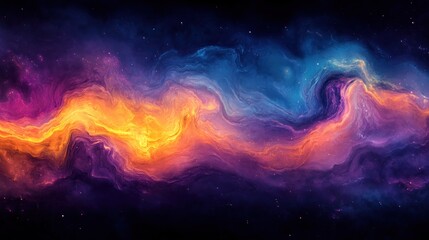 Wall Mural - Abstract cosmic nebula with vibrant swirling colors.