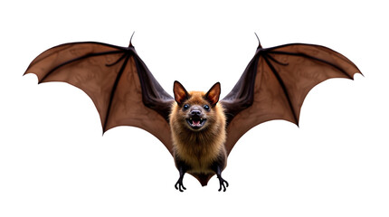 a bat in mid-flight, showcasing its impressive wingspan.