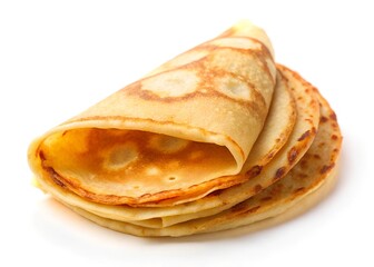 stack of pancakes isolated on a white background