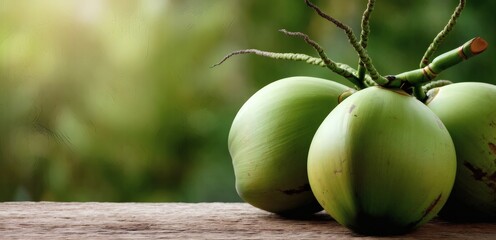 Wall Mural - fresh green coconut fruits