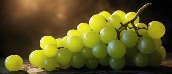 Wall Mural - A bundle of fresh, juicy green grapes