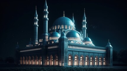 Majestic Mosque Under the Night Sky