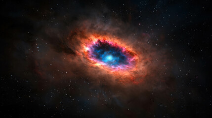 Wall Mural - ethereal view of black hole pulling in cosmic field with colorful nebula surroundings