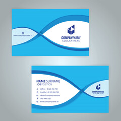 Wall Mural - Set of blue Modern Corporate Business Card Design Templates, vector eps 10