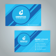 Wall Mural - Set of blue Modern Corporate Business Card Design Templates, vector eps 10