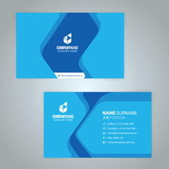 Wall Mural - Set of blue Modern Corporate Business Card Design Templates, vector eps 10