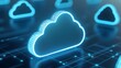 © Tackey - Futuristic Digital Cloud Network Concept with Glowing Blue Elements and Technological Background