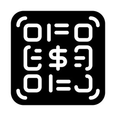 Canvas Print - QR Code with Dollar Solid Icon