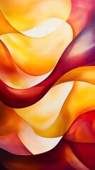 Wall Mural - A yellow and red wave