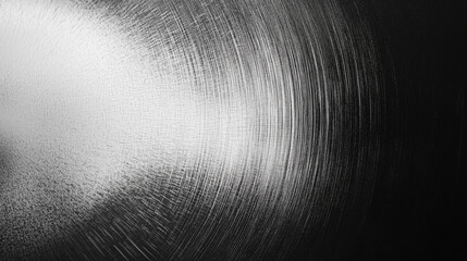 Aufkleber - Abstract black and white background with a fine metal texture, illuminated by soft light from above. The grainy gradient creates a natural wood or rough paper effect, perfect for design projects empha