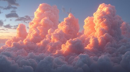 Canvas Print - Sunset clouds in sky, above horizon, background texture