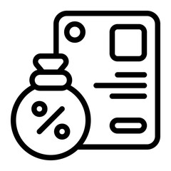 Discount Line Icon