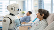 © LOMOSONIC - AI medical robot interacting with patient in hospital room, showcasing care