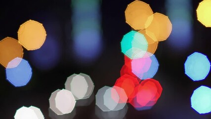 Poster - colorful bokeh light abstract background with red, yellow, and blue hues, night photography concept